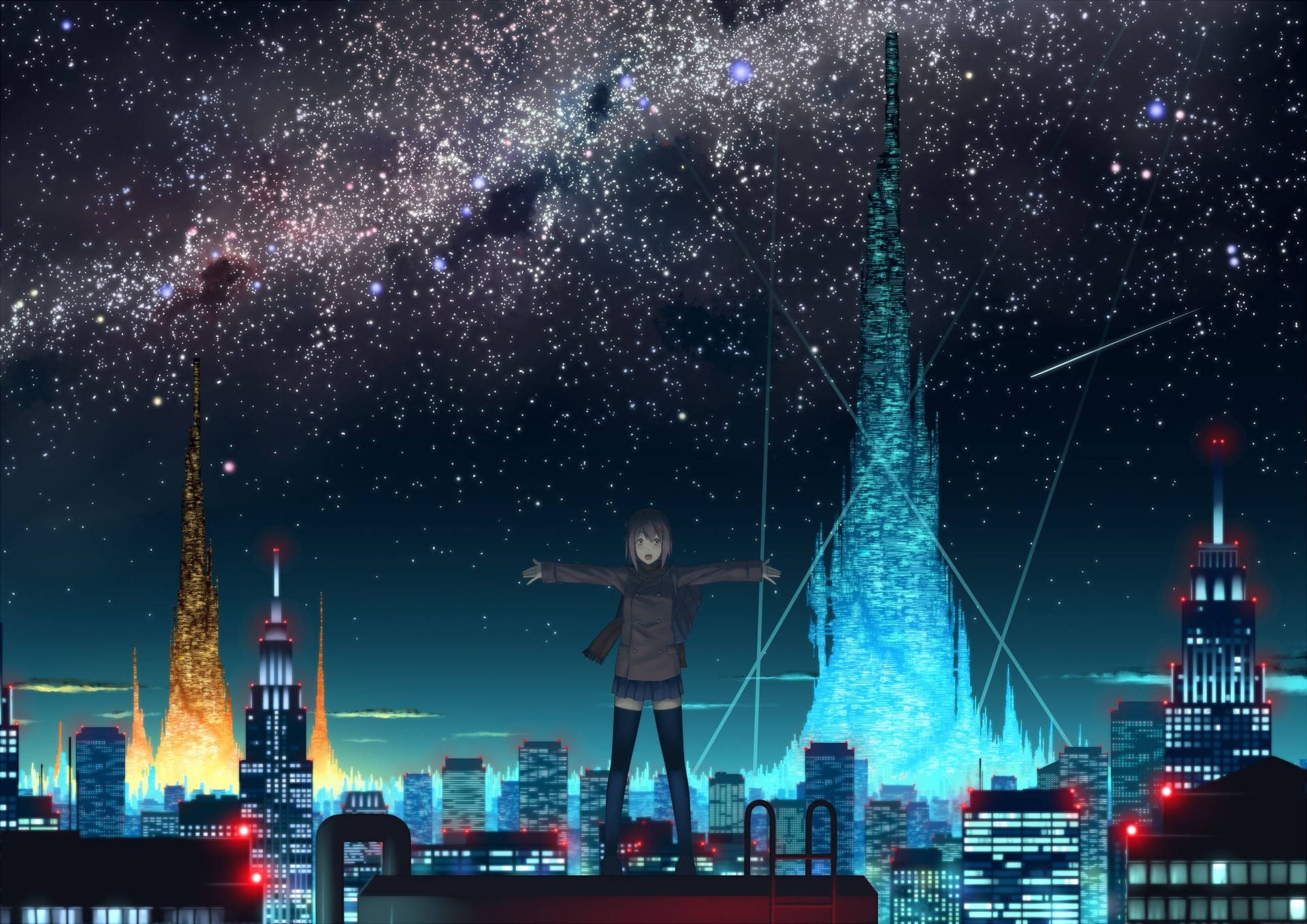 iPhone6papers.com | iPhone 6 wallpaper | bl95-art-night-anime-city