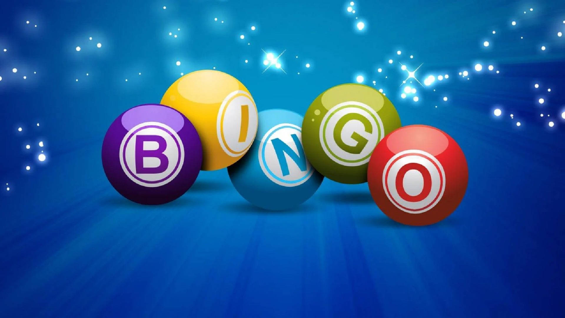 Sparkling Blue Bingo Balls Background