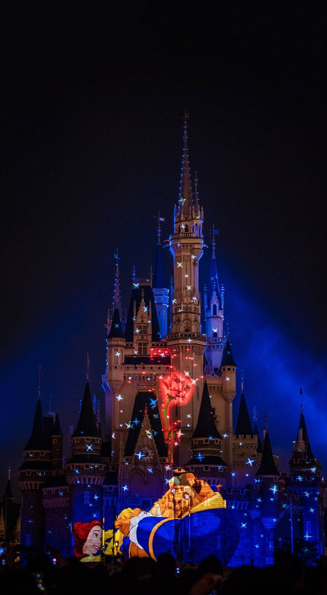 Sparkling Blue Disneyland Castle Background