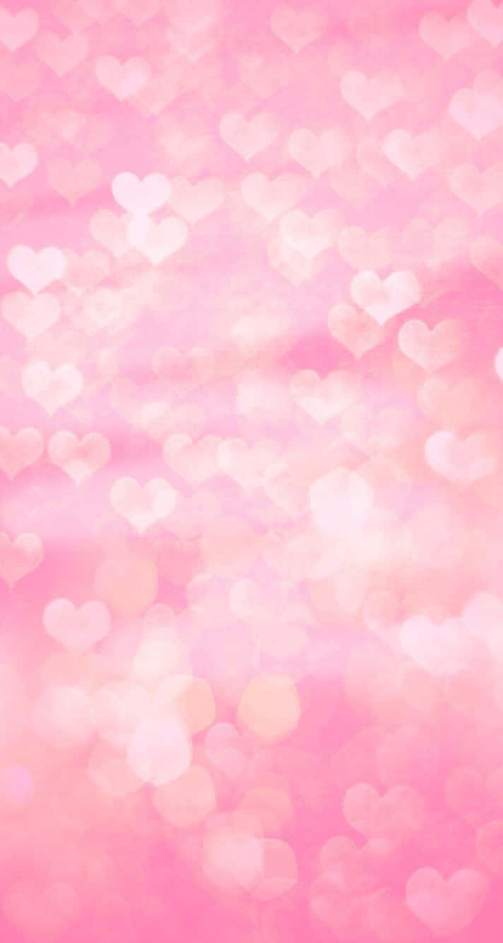Sparkling Bokeh Pink Hearts Iphone Background