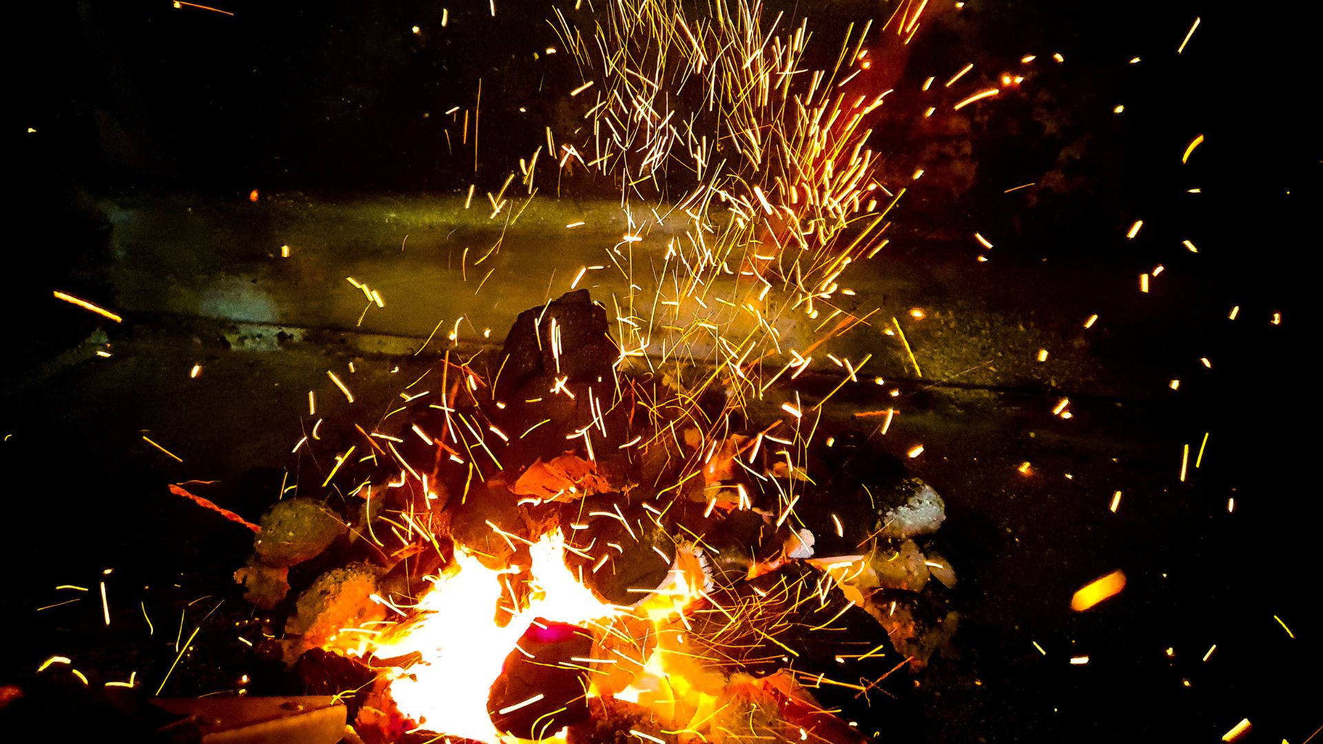 Sparkling Bonfire Heat Background