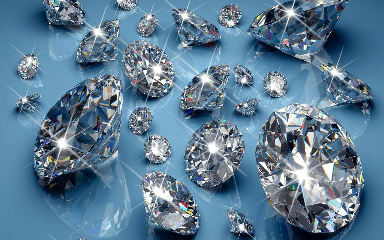 Sparkling Diamonds Blue Table Background