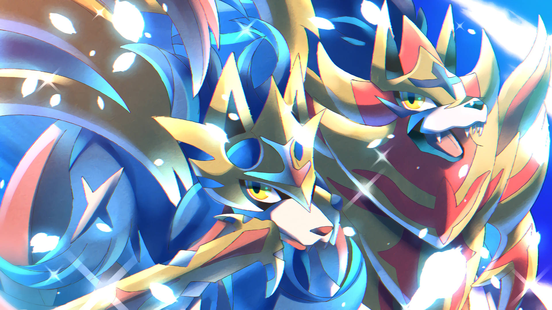 Sparkling Faces Zacian And Zamazenta Background