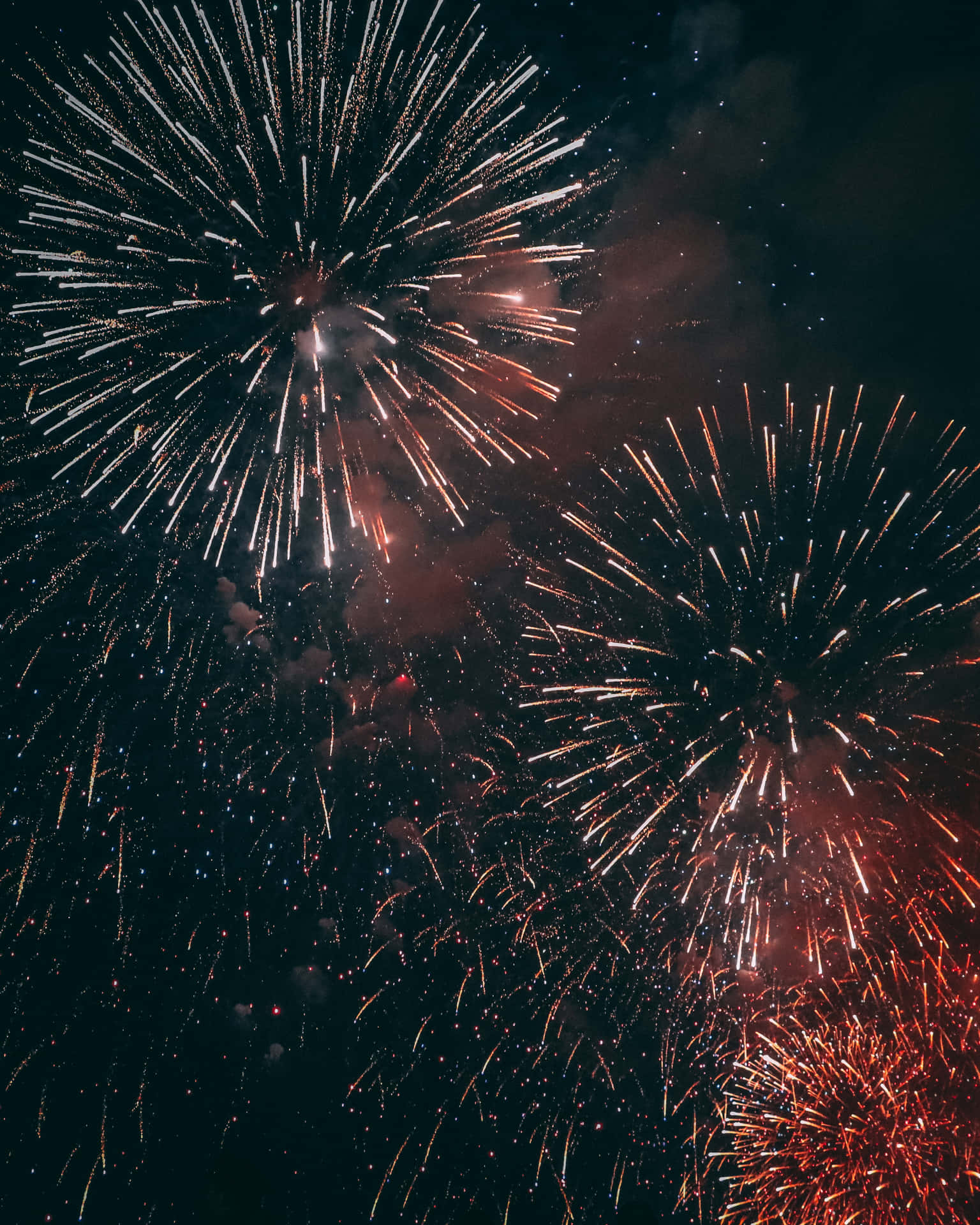 Sparkling Fireworks Display In Sky Background