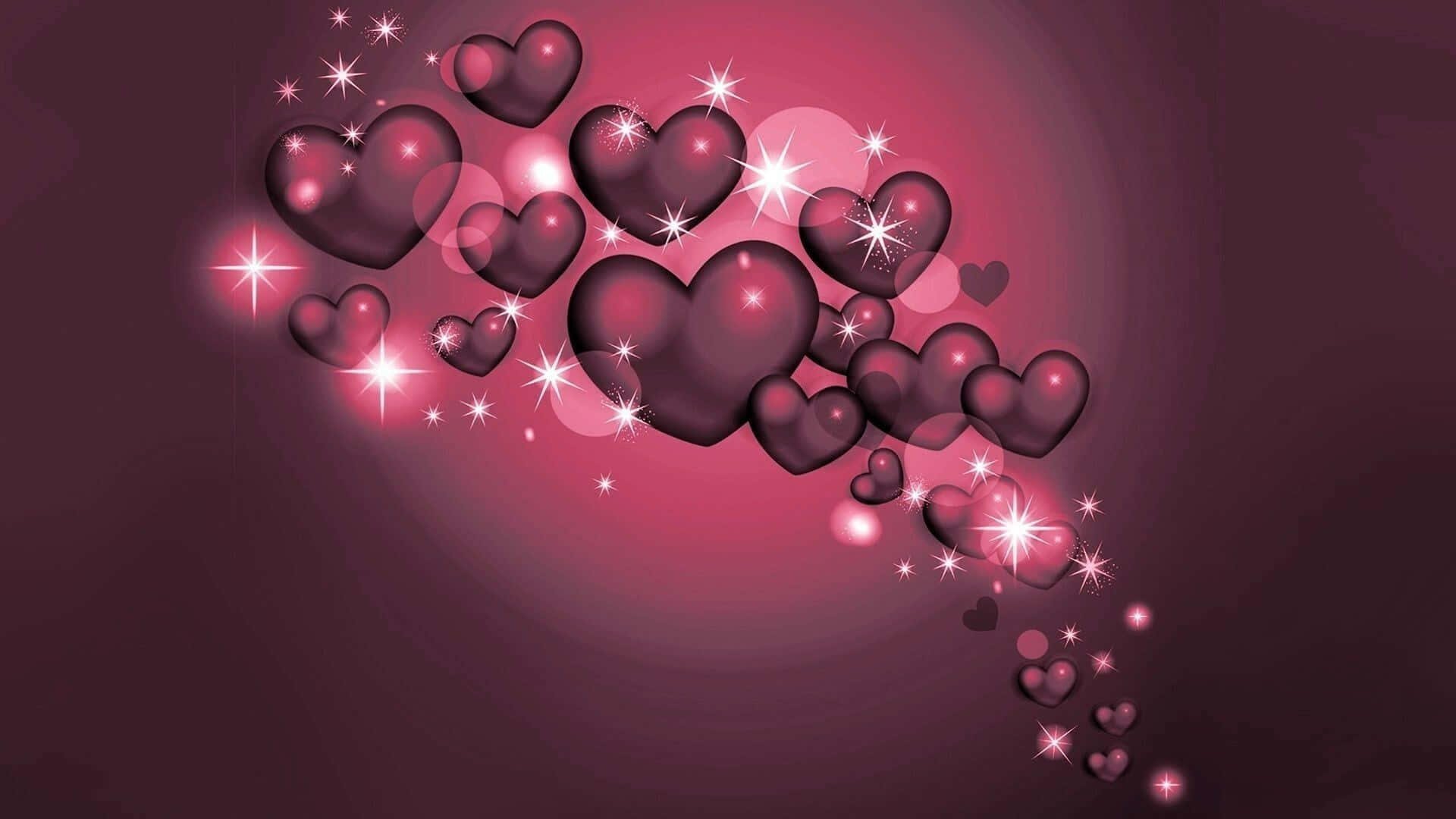 Sparkling Hearts Background Background