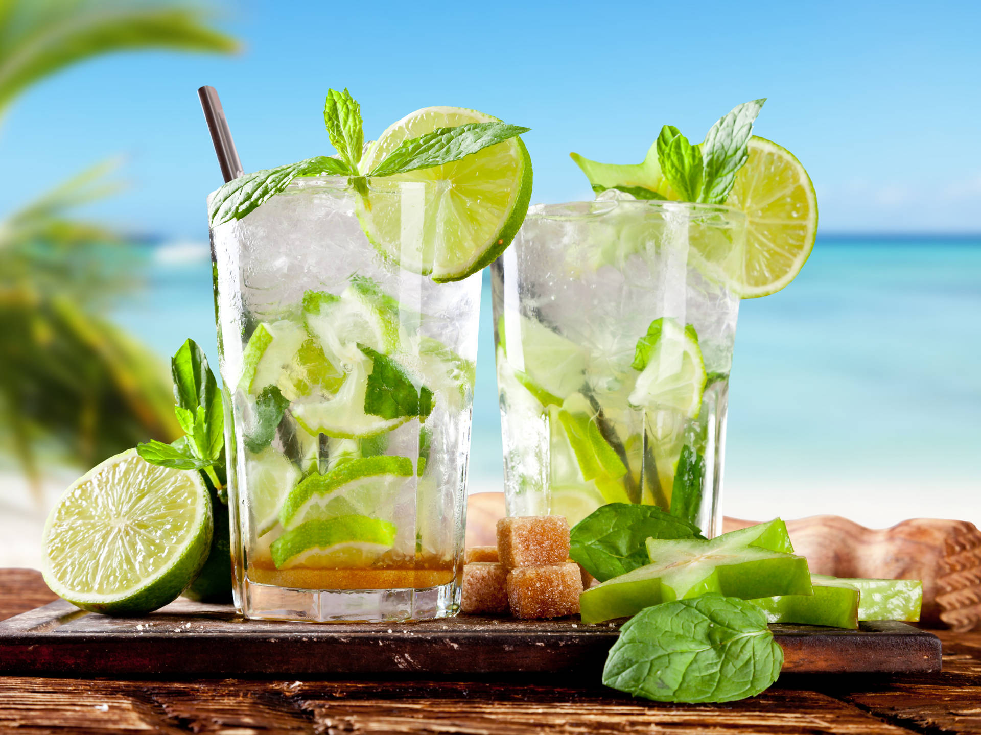 Sparkling Lime-mint Tropical Drink Background