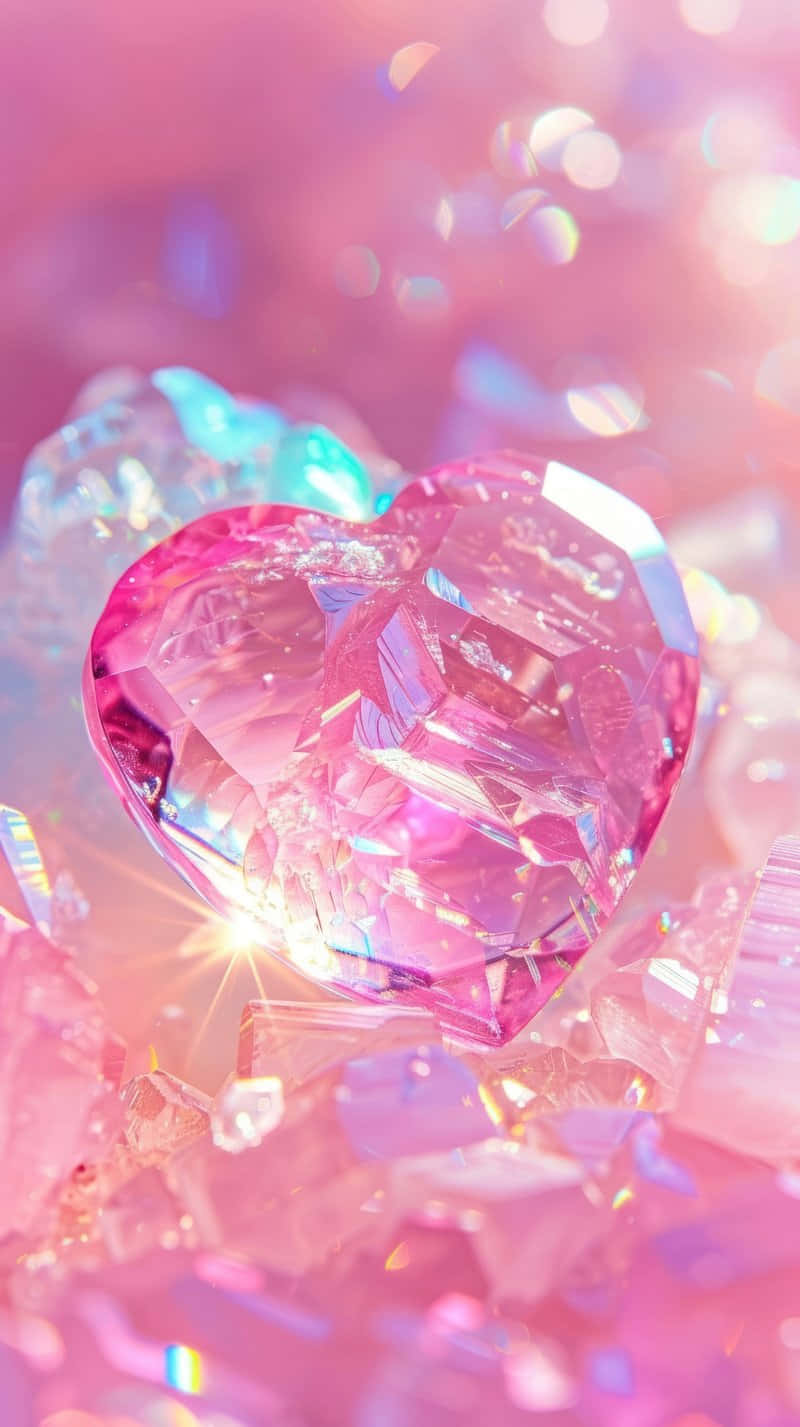 Sparkling Pink Heart Crystal