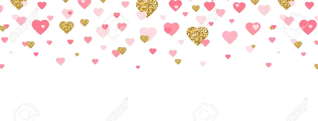 Sparkling Pink Hearts Against A Black Background, Creating A Mesmerising Effect Background