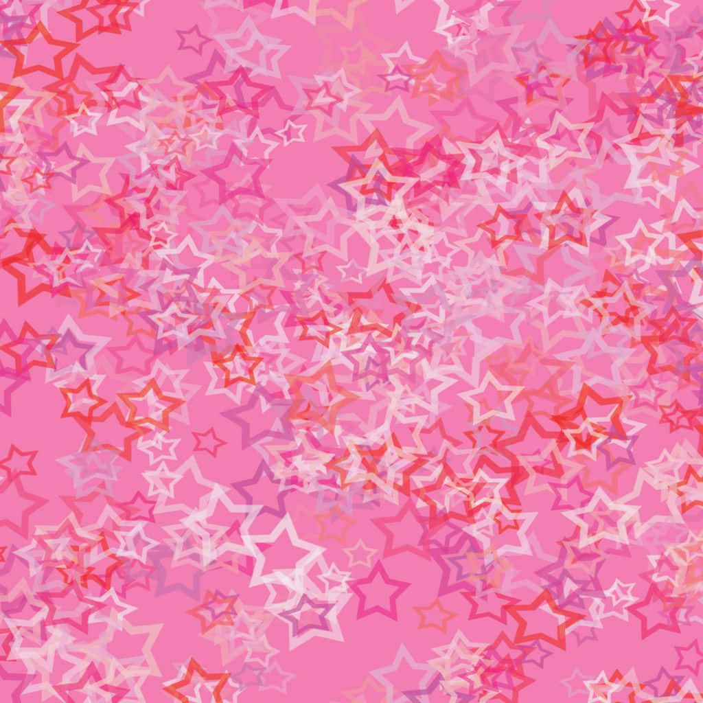 Sparkling Pink Stars In The Night Sky Background