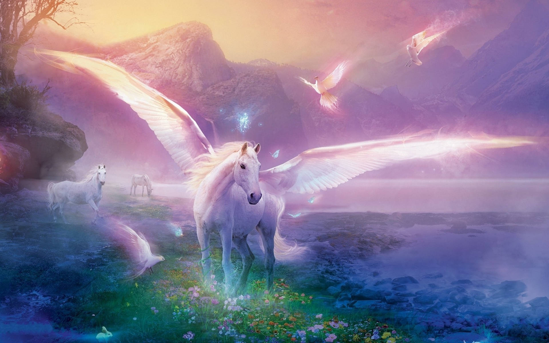 Sparkling Purple Unicorn Background