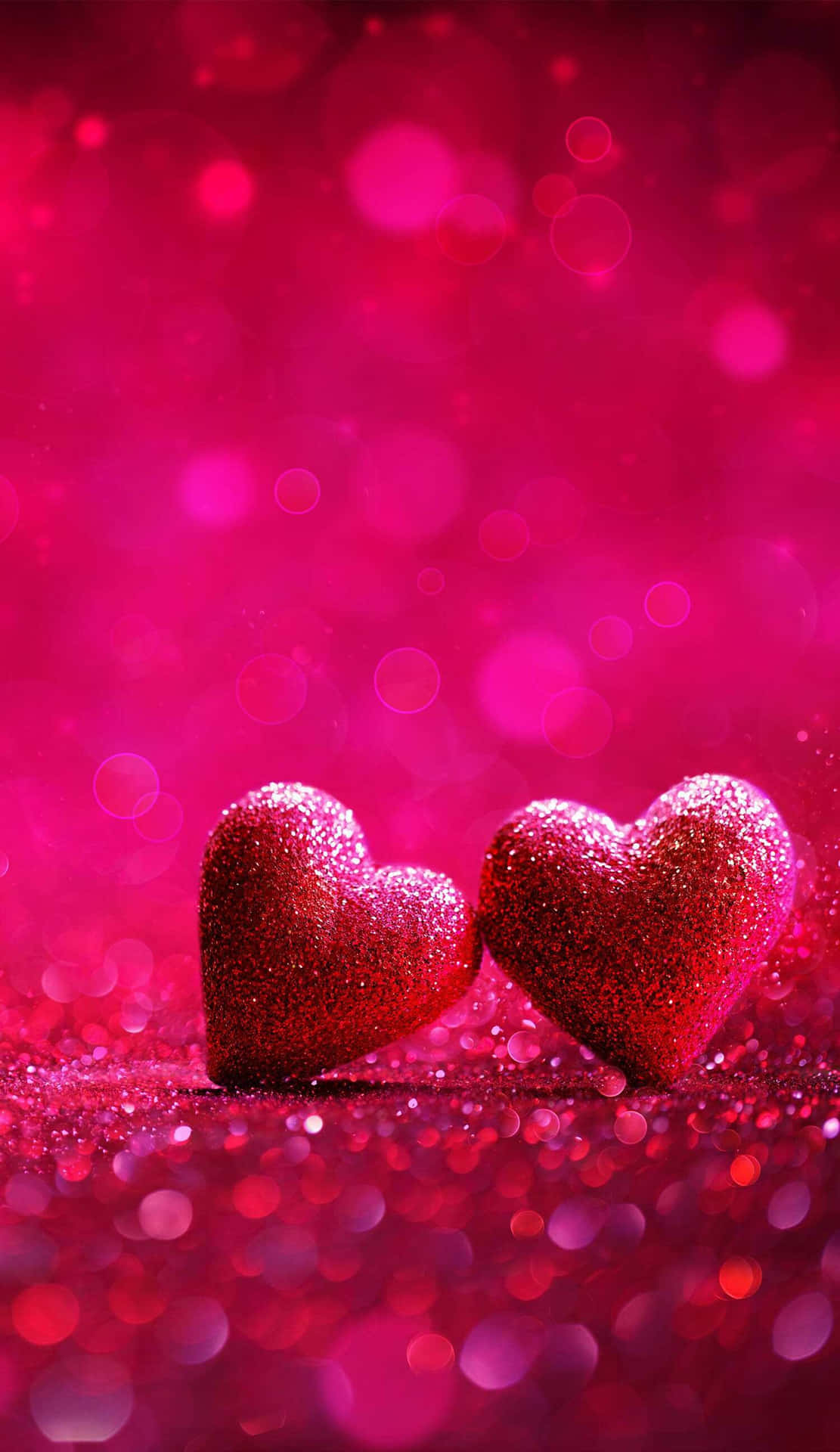 Sparkling Red Hearts Love Background Background