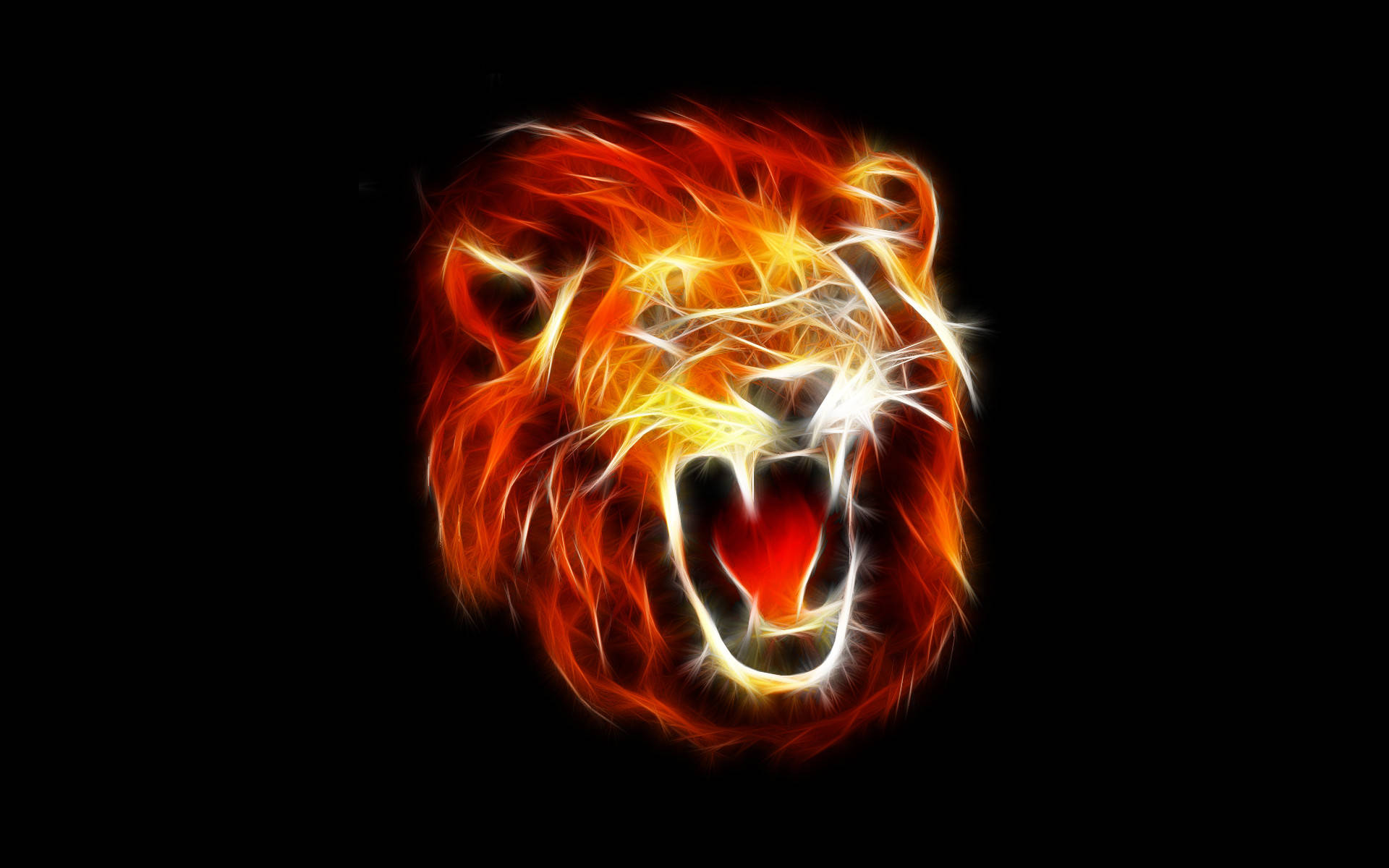 Sparkling Roaring Cool Lion Head