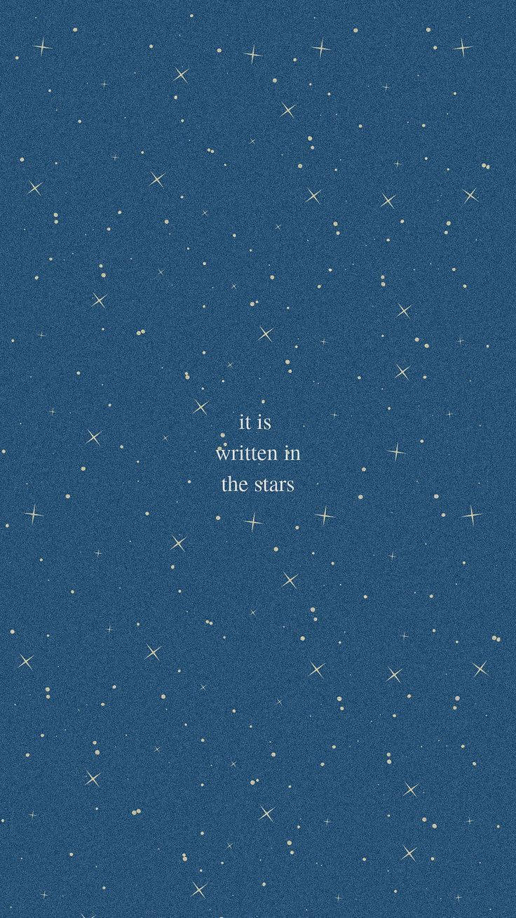 Sparkling Stars On Blue Aesthetic Quote Iphone Background