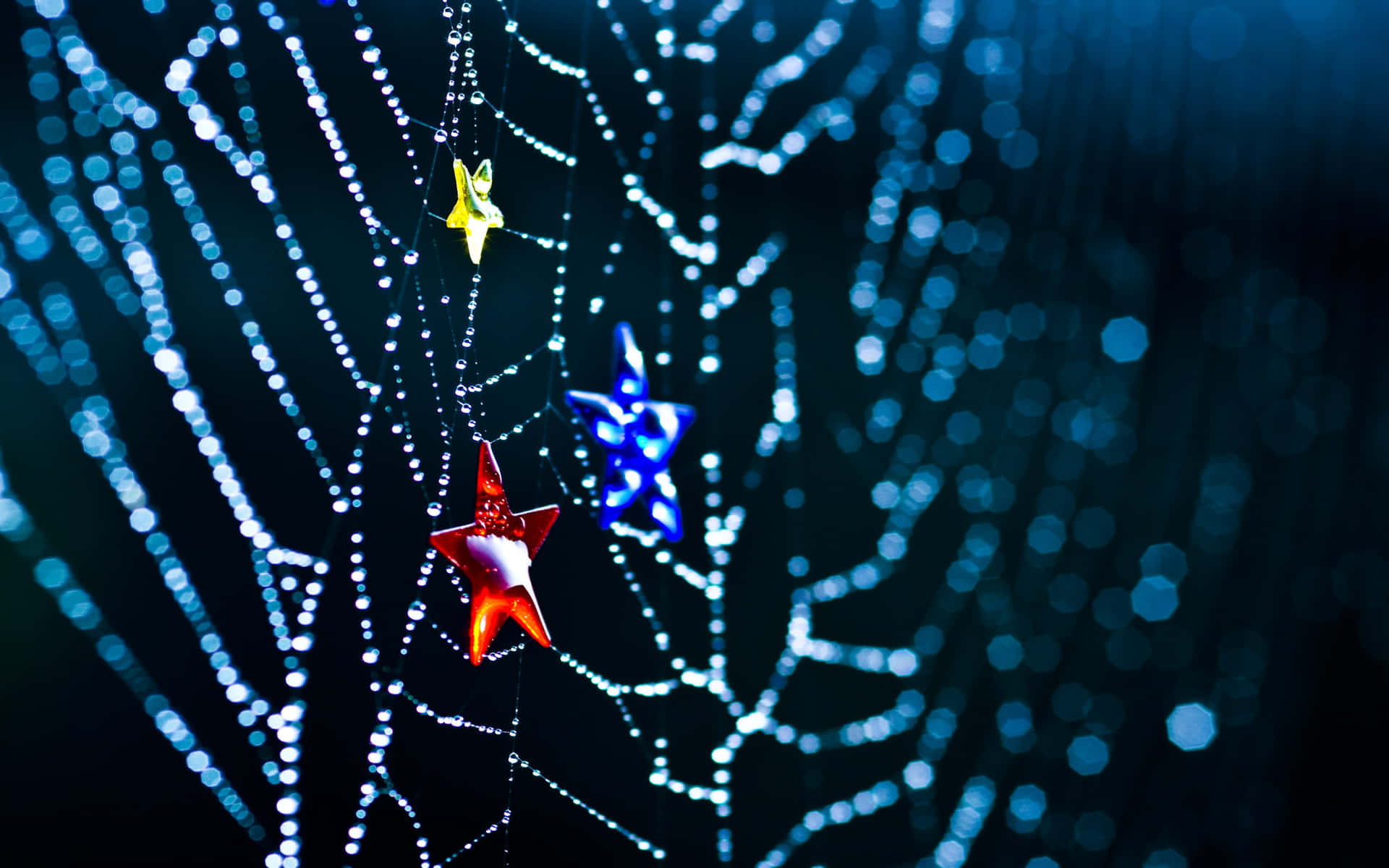 Sparkling Starson Spider Web Background