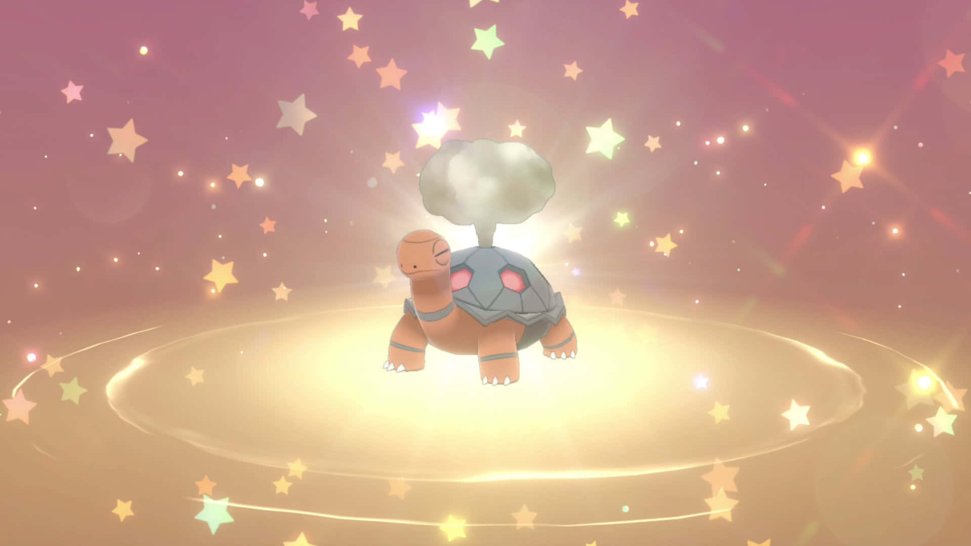 Sparkling Torkoal Releasing Smoke Background