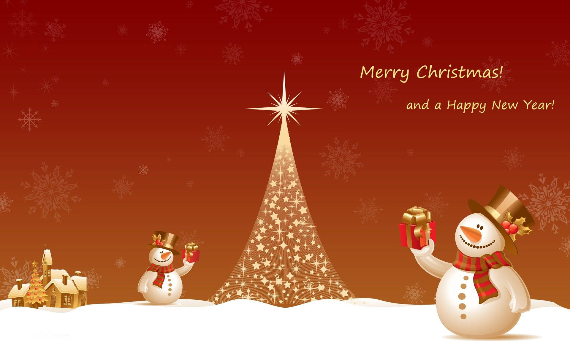 Sparkling Tree Christmas Desktop Background