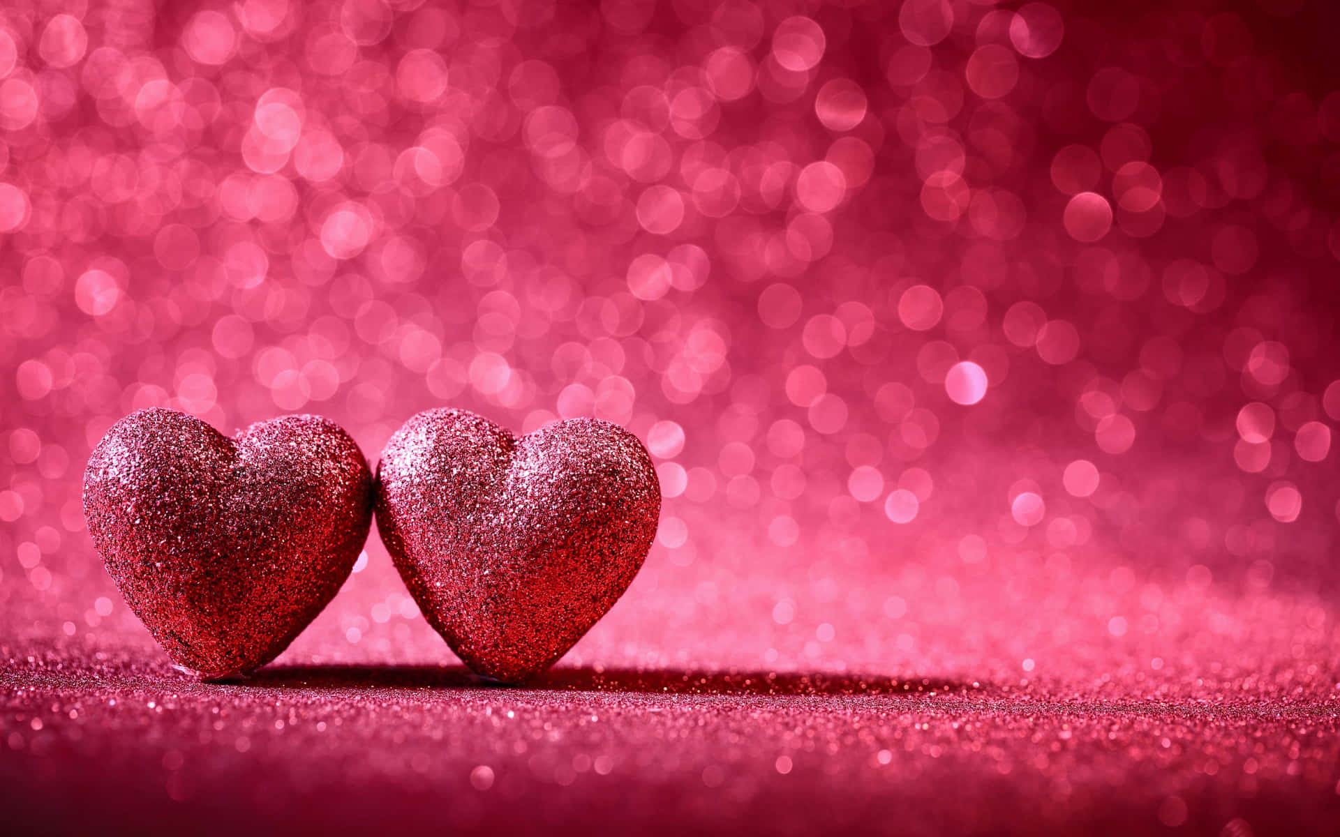 Sparkling Twin Hearts Pink Backdrop Background