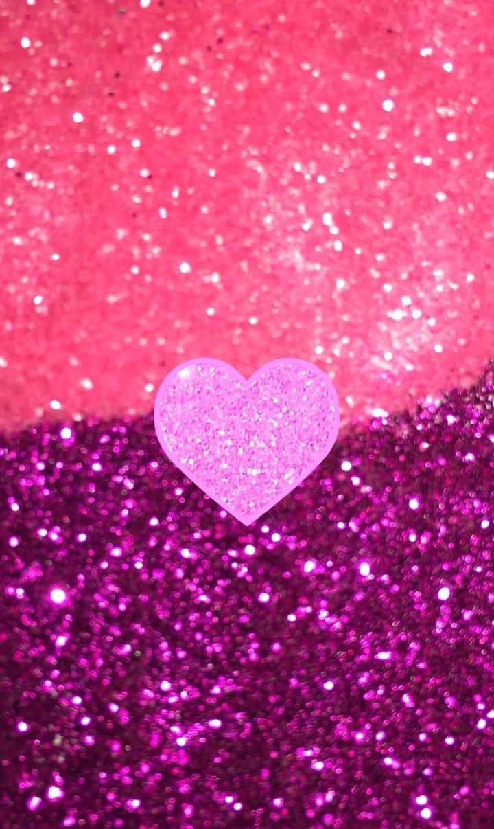Sparkly Aesthetic Glitter Pink Hearts