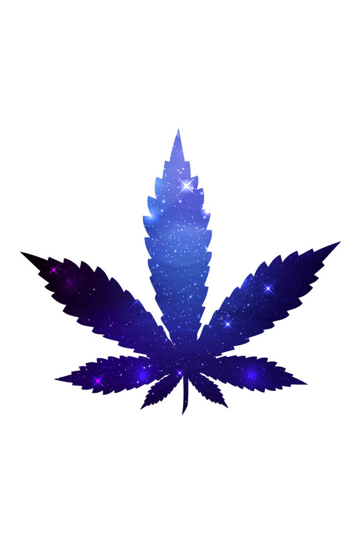 Sparkly Blue Weed Leaf