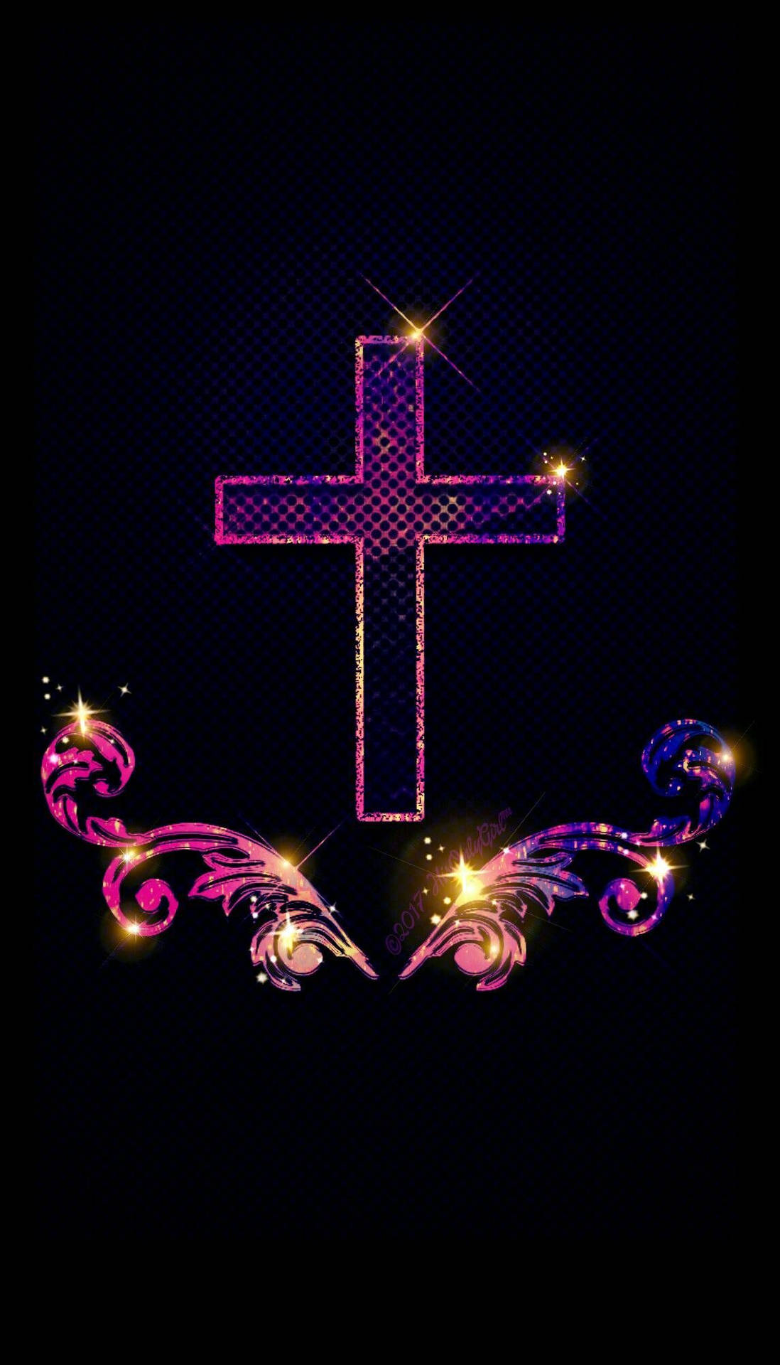 Sparkly Cute Girly Cross Background