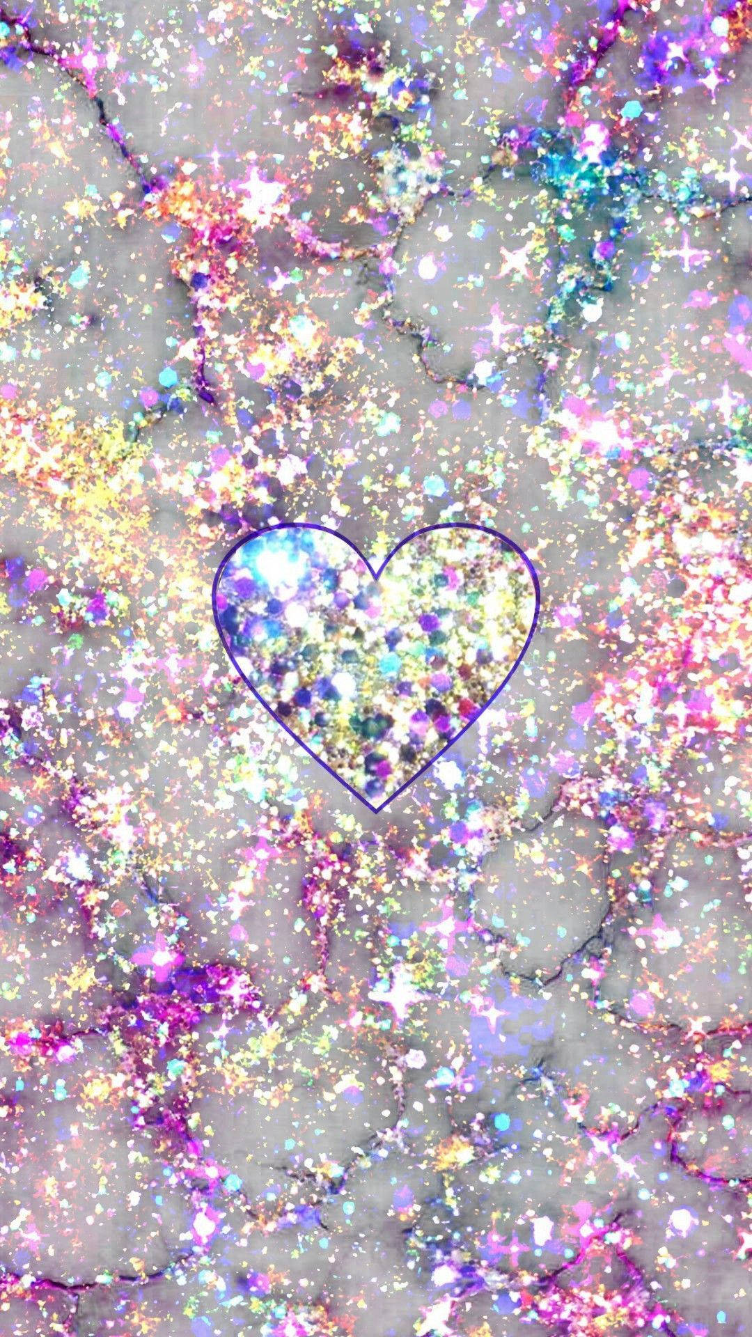 Sparkly Glitters With Heart Overlay