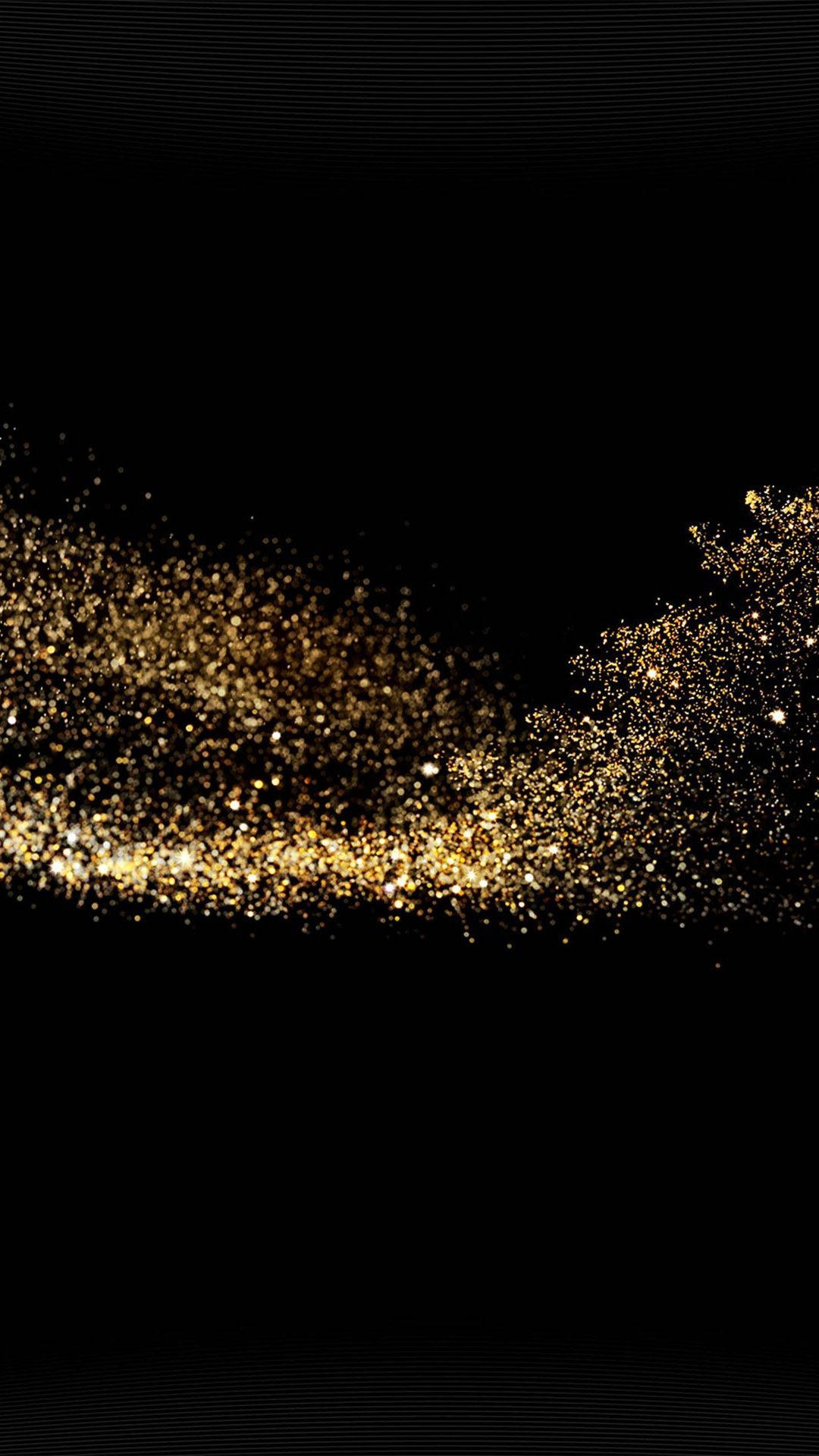 Sparkly Gold Glitters Beautiful Dark Background Background