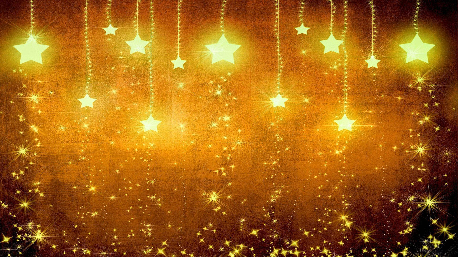 Sparkly Gold Rain Of Stars