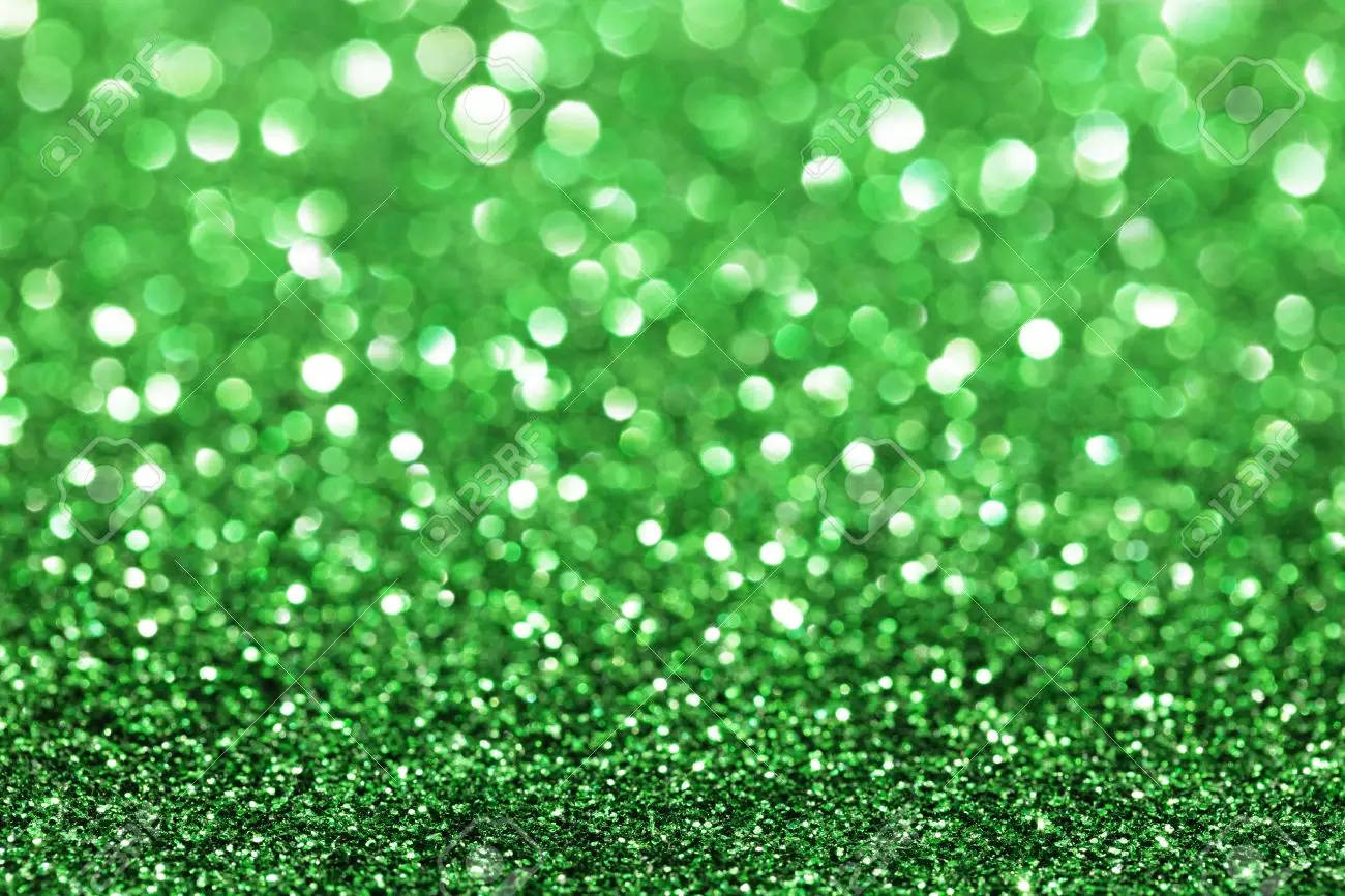 Sparkly Green Glitter In The Light