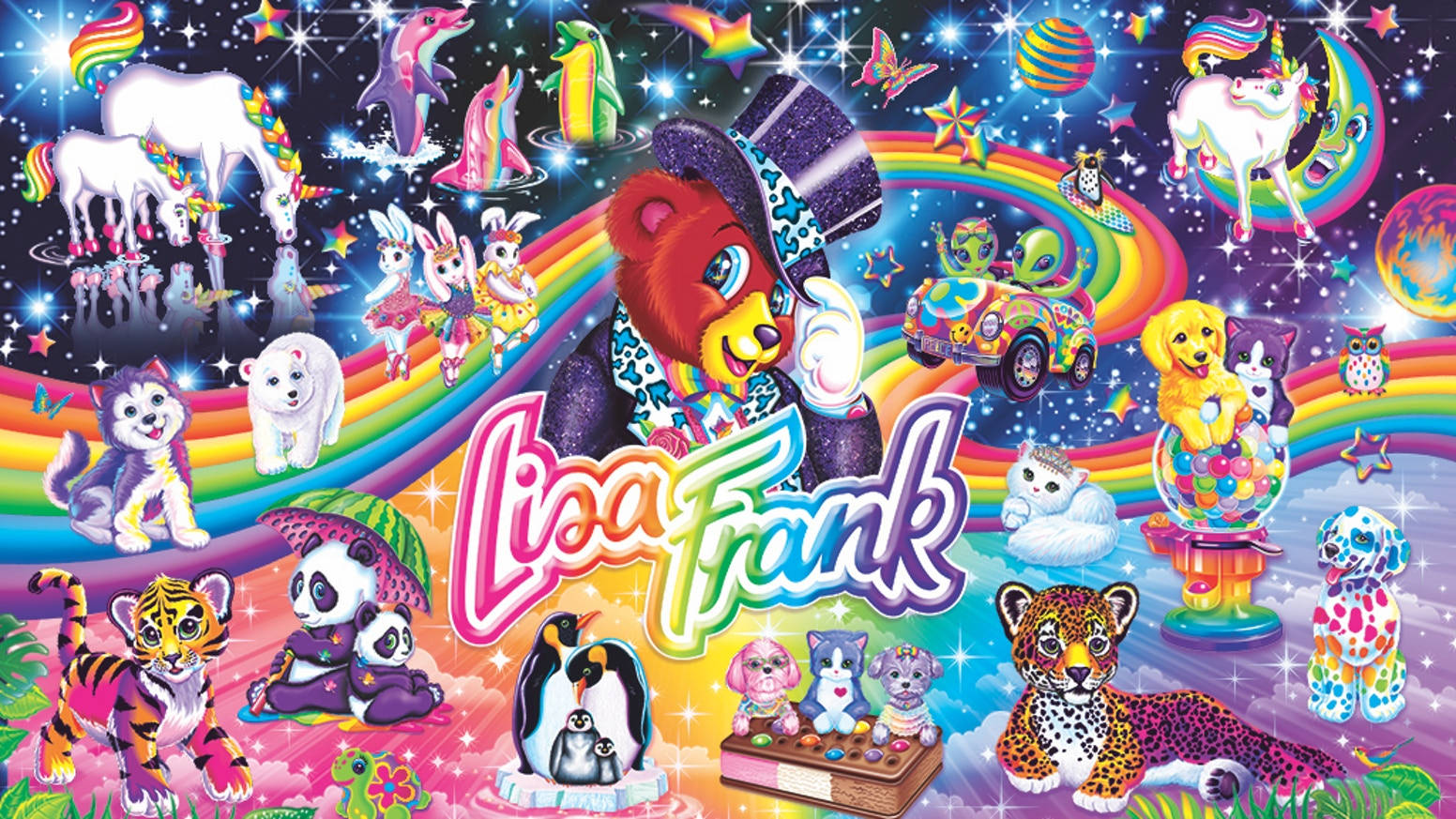 Sparkly Lisa Frank Animals Background