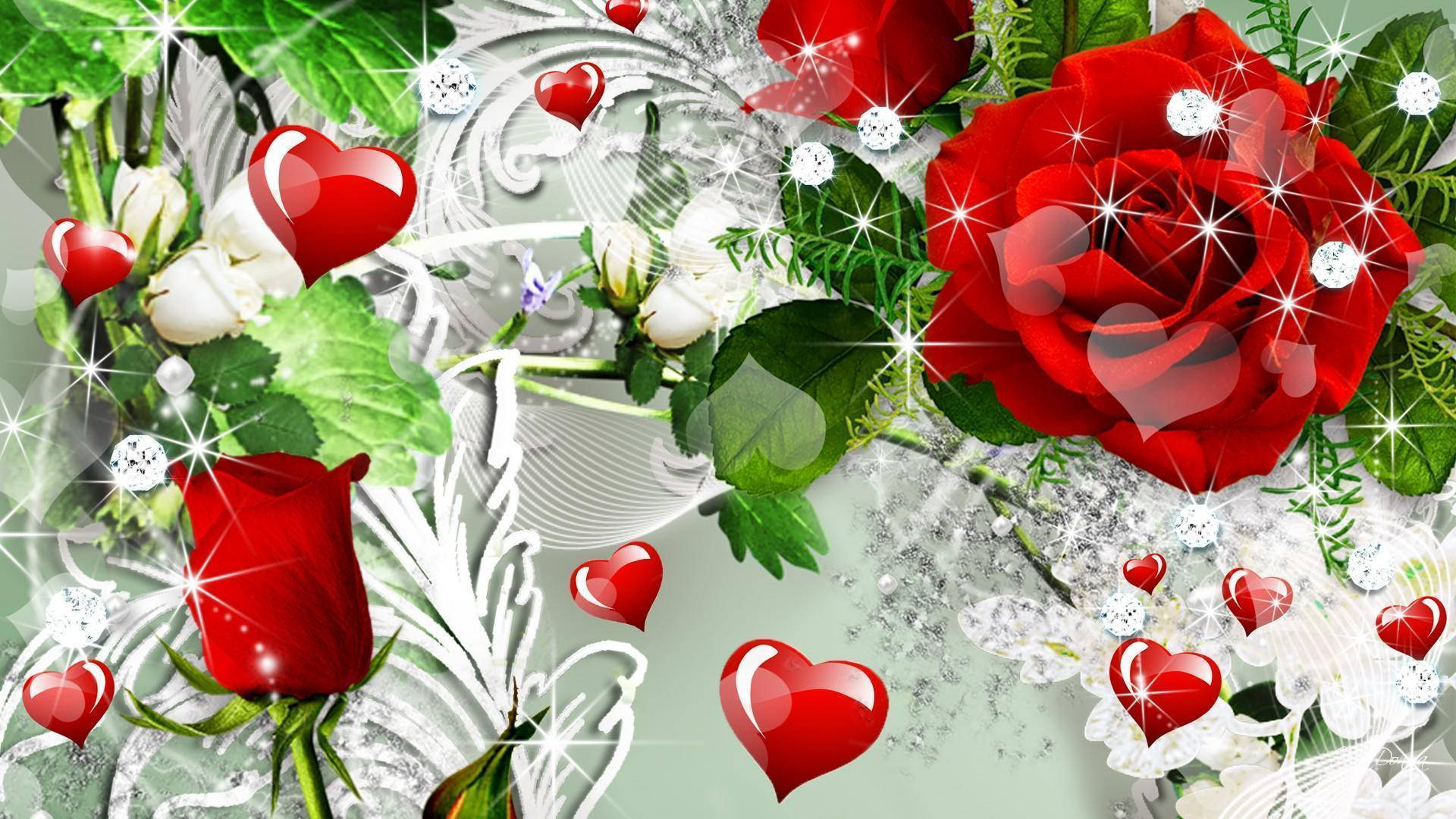 Sparkly Love Rose Background