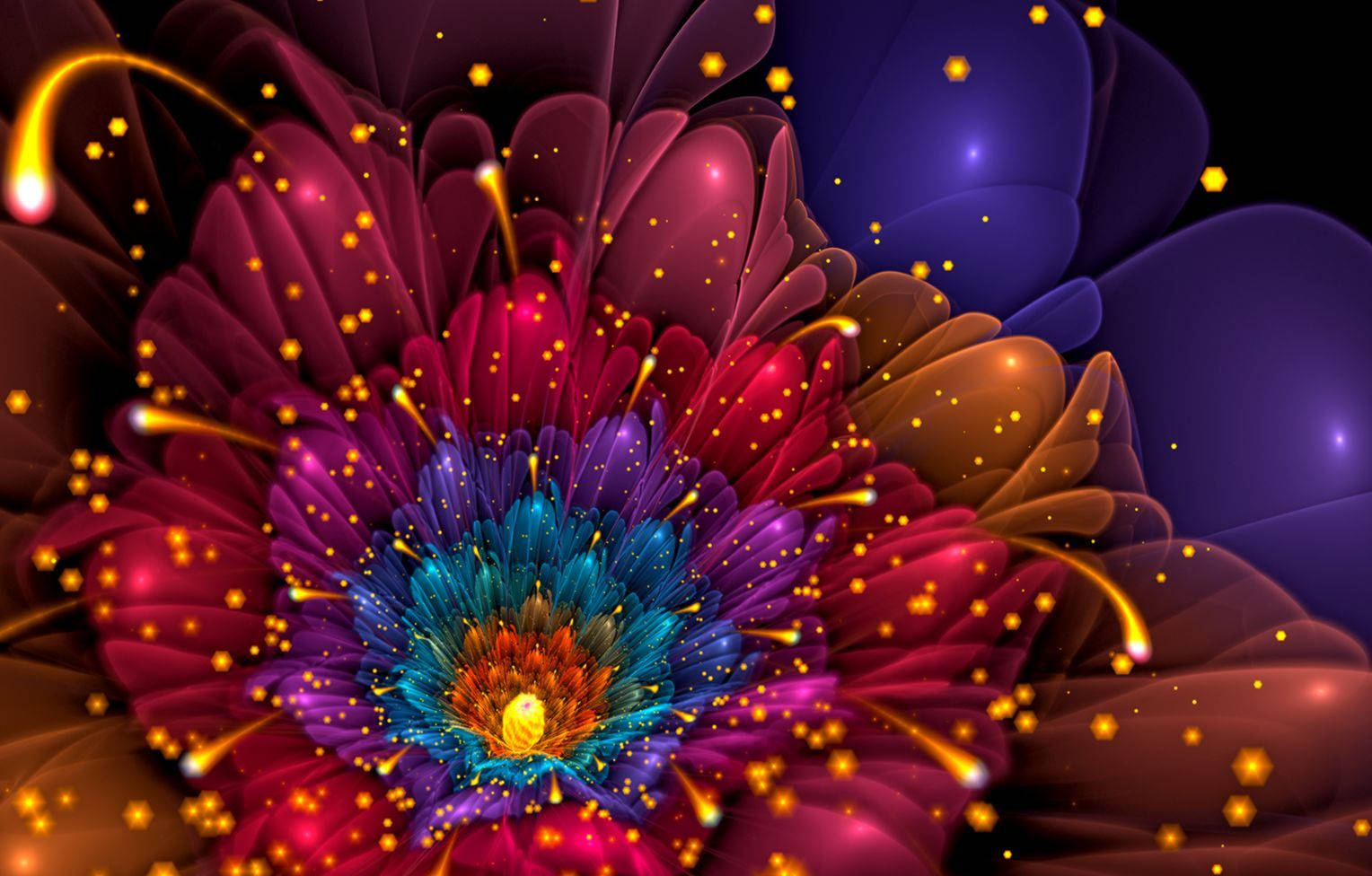 Sparkly Psychedelic Flower