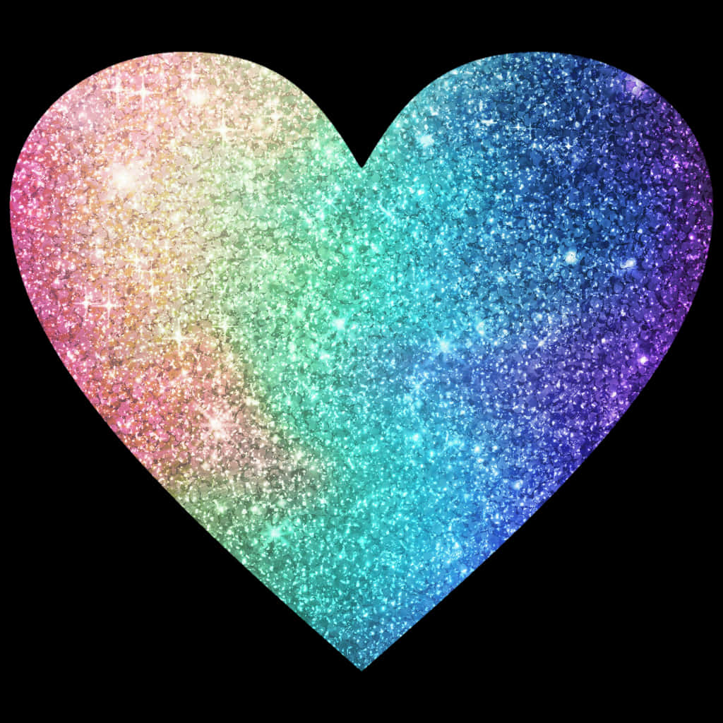 Sparkly Rainbow Heart Sticker Background