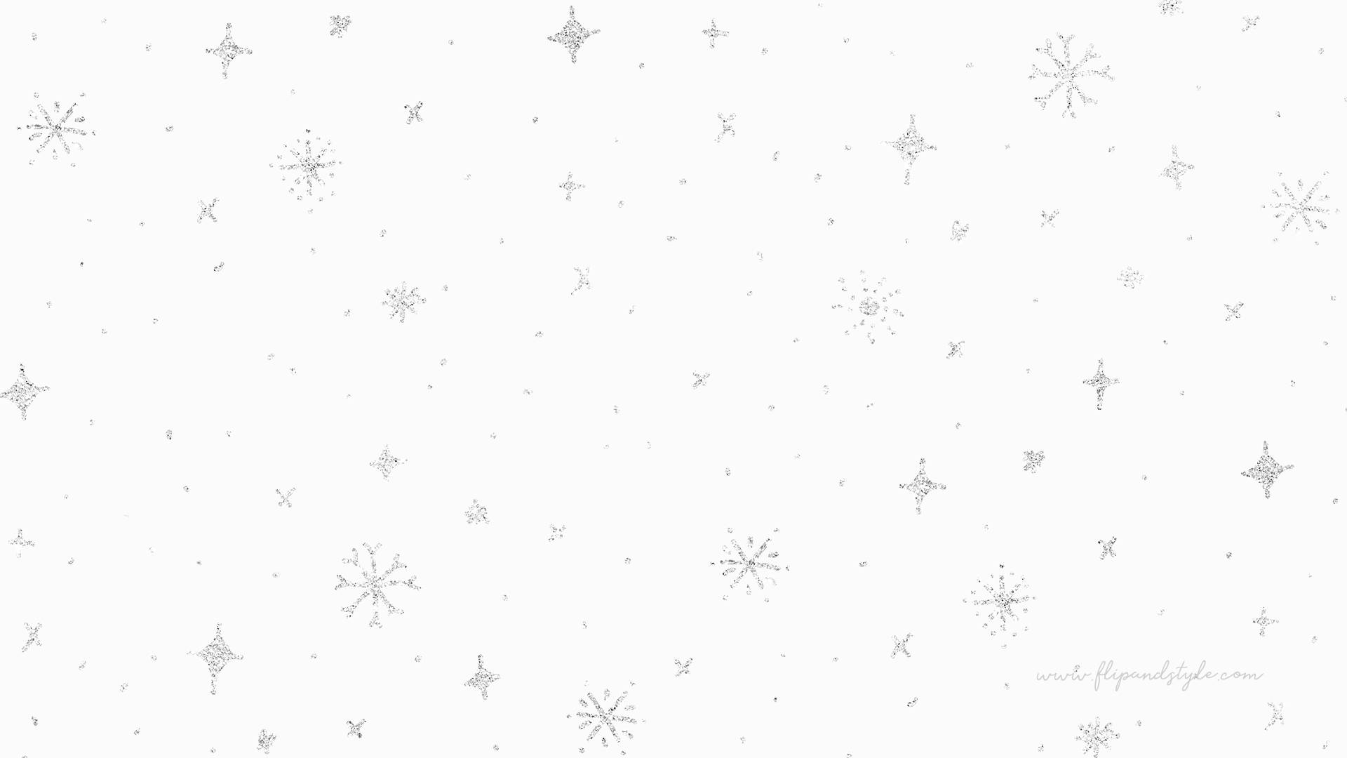 Sparkly Snowflakes On White Background