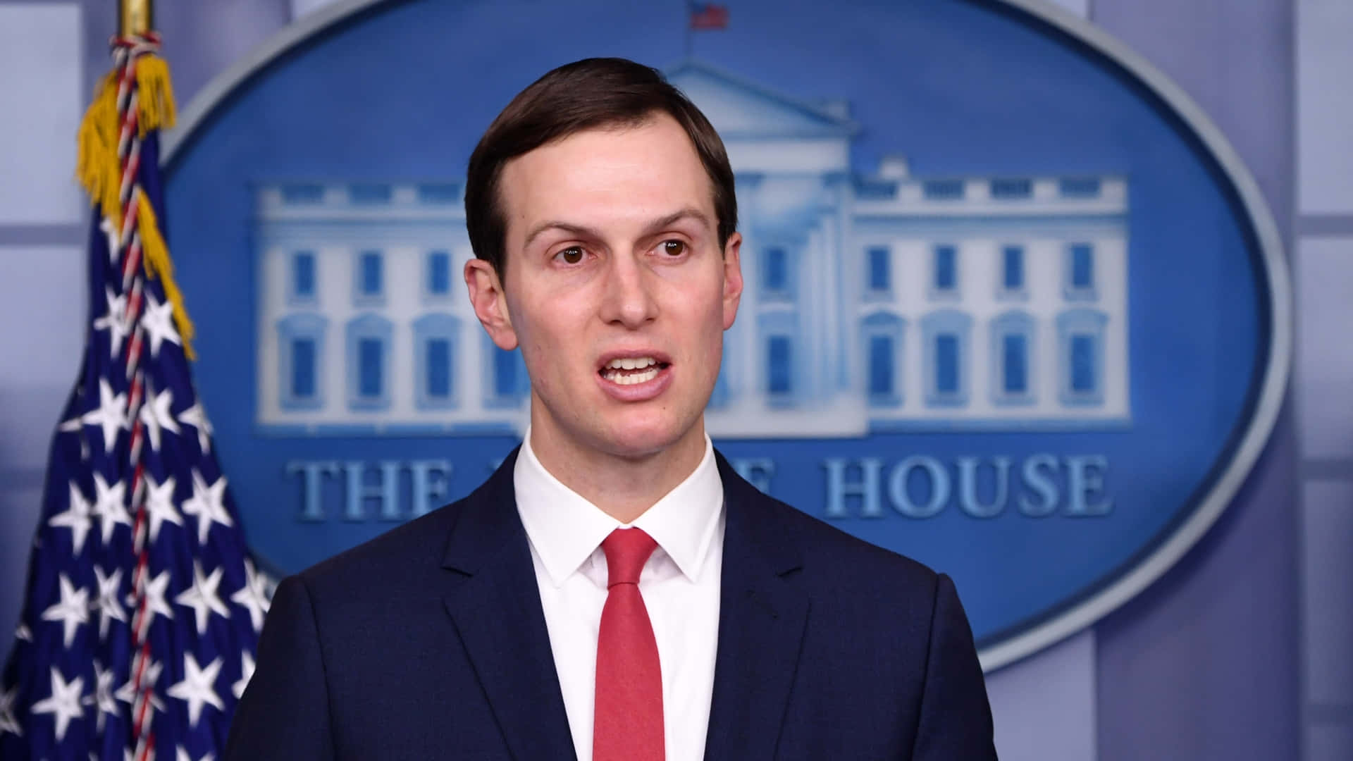 Speaking In Press Conference Jared Kushner Background