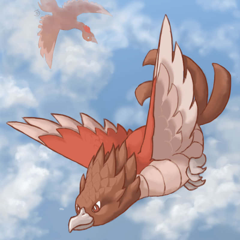 Spearow And Fearow Flying In Sky