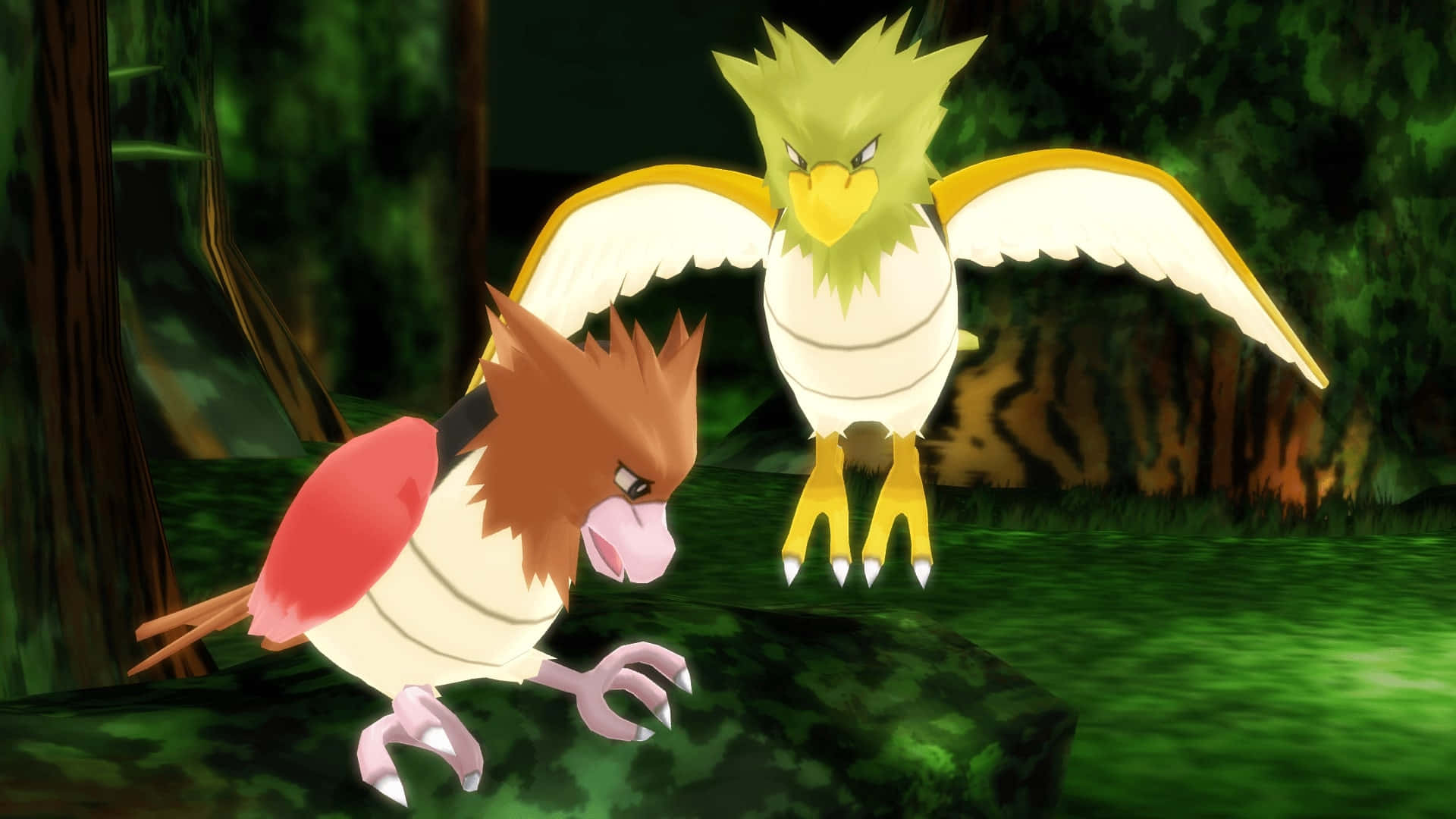 Spearow And Shiny Spearow 3d In Forest