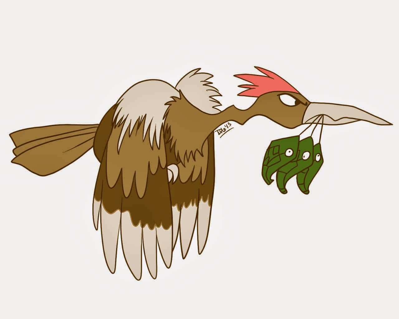Spearow Evolved Form Carrying Metapod Background