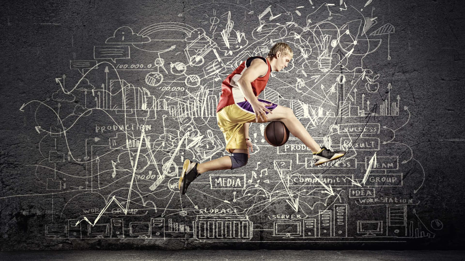 Special Dunking Basketball Game In High Definition Background