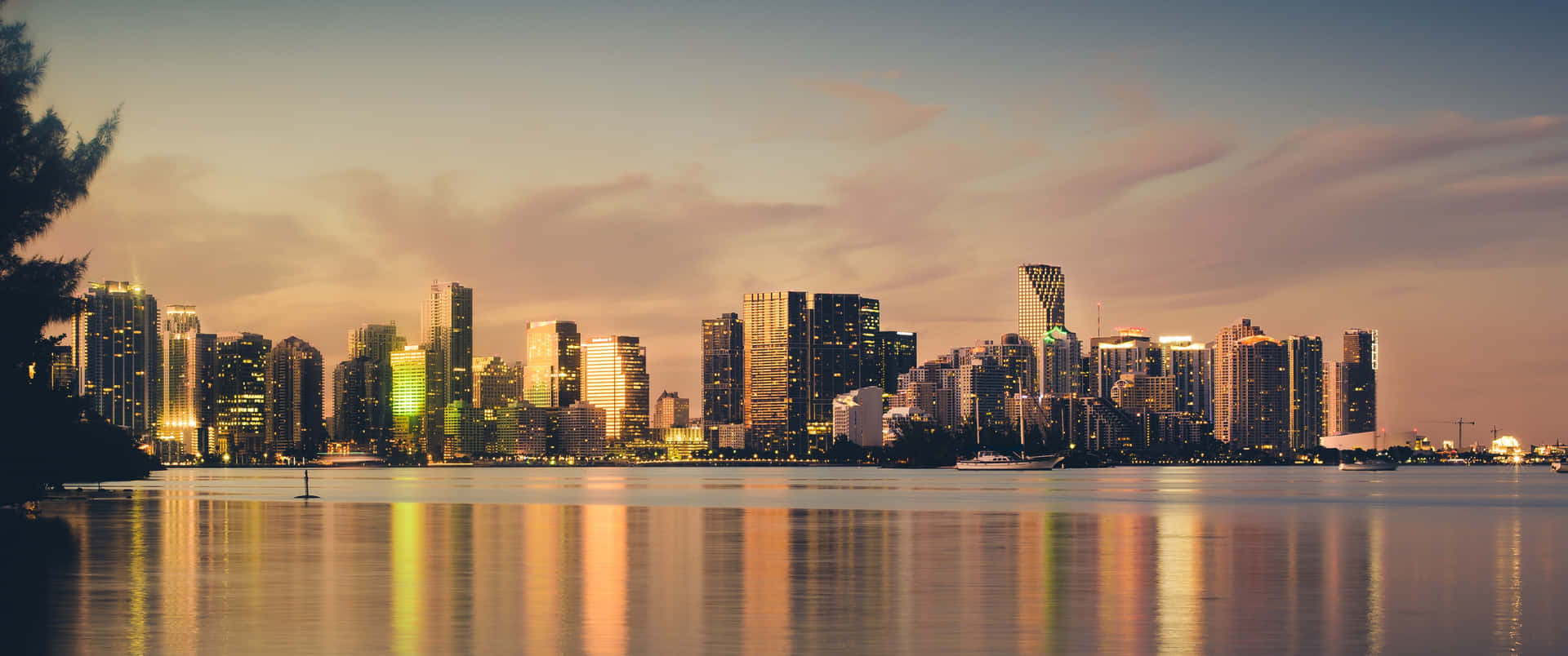 Spectacular Aerial View Of The City Of Miami Background