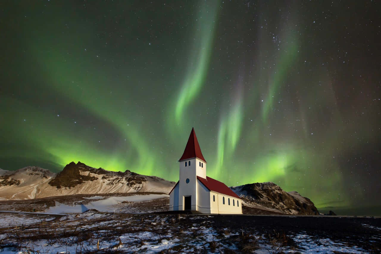 Spectacular Aurora Borealis Light Show Background