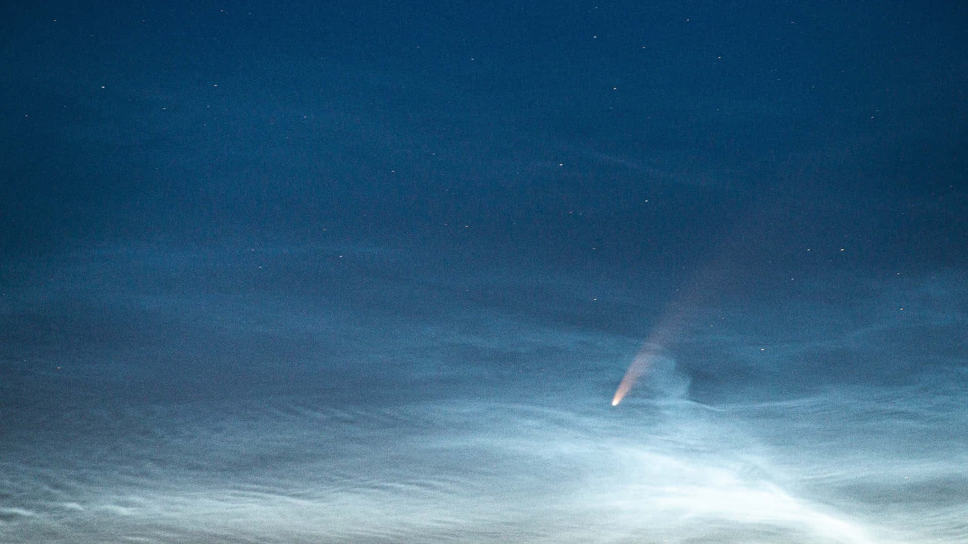 Spectacular Comet In Night Sky Background