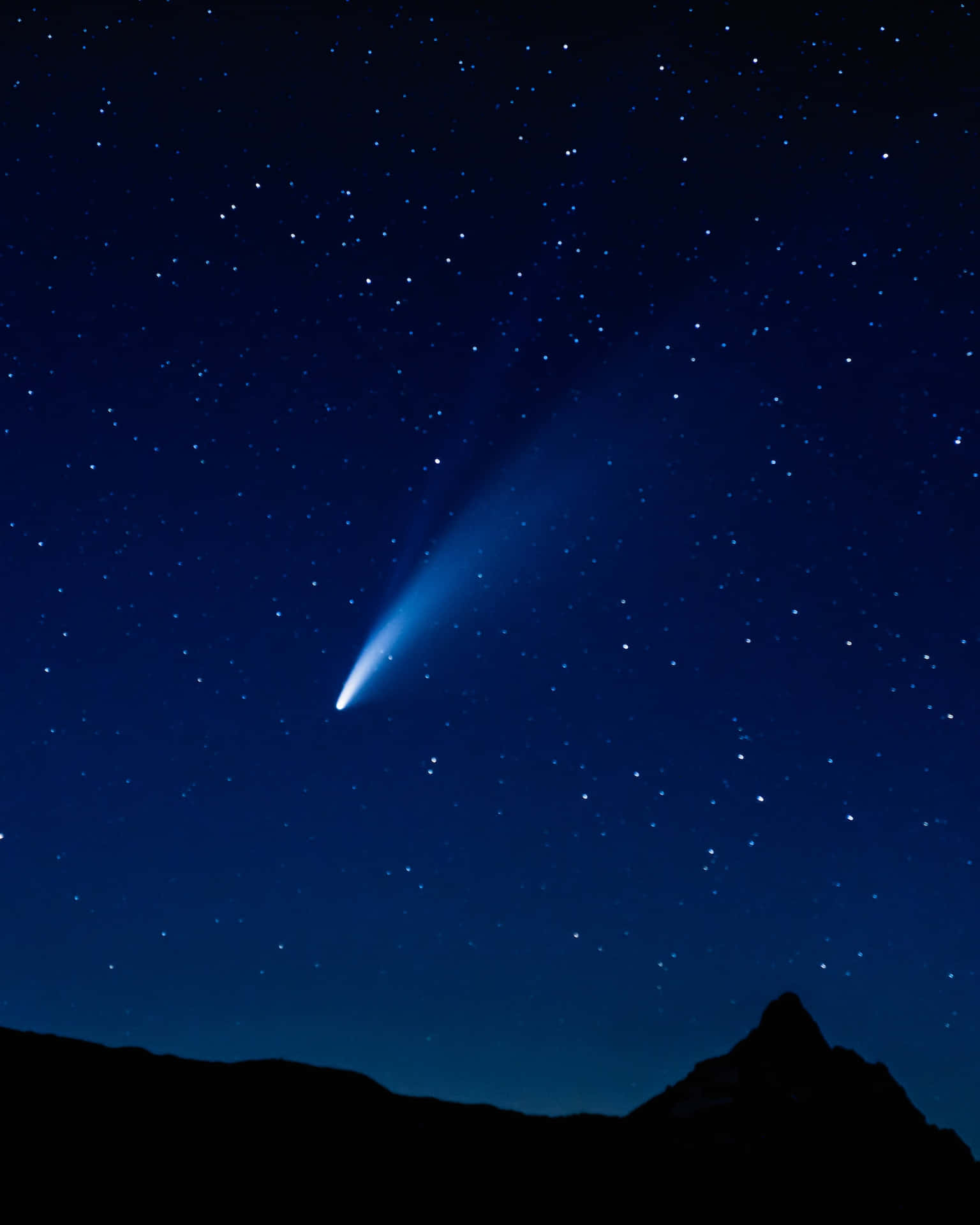 Spectacular Comet In The Night Sky Background