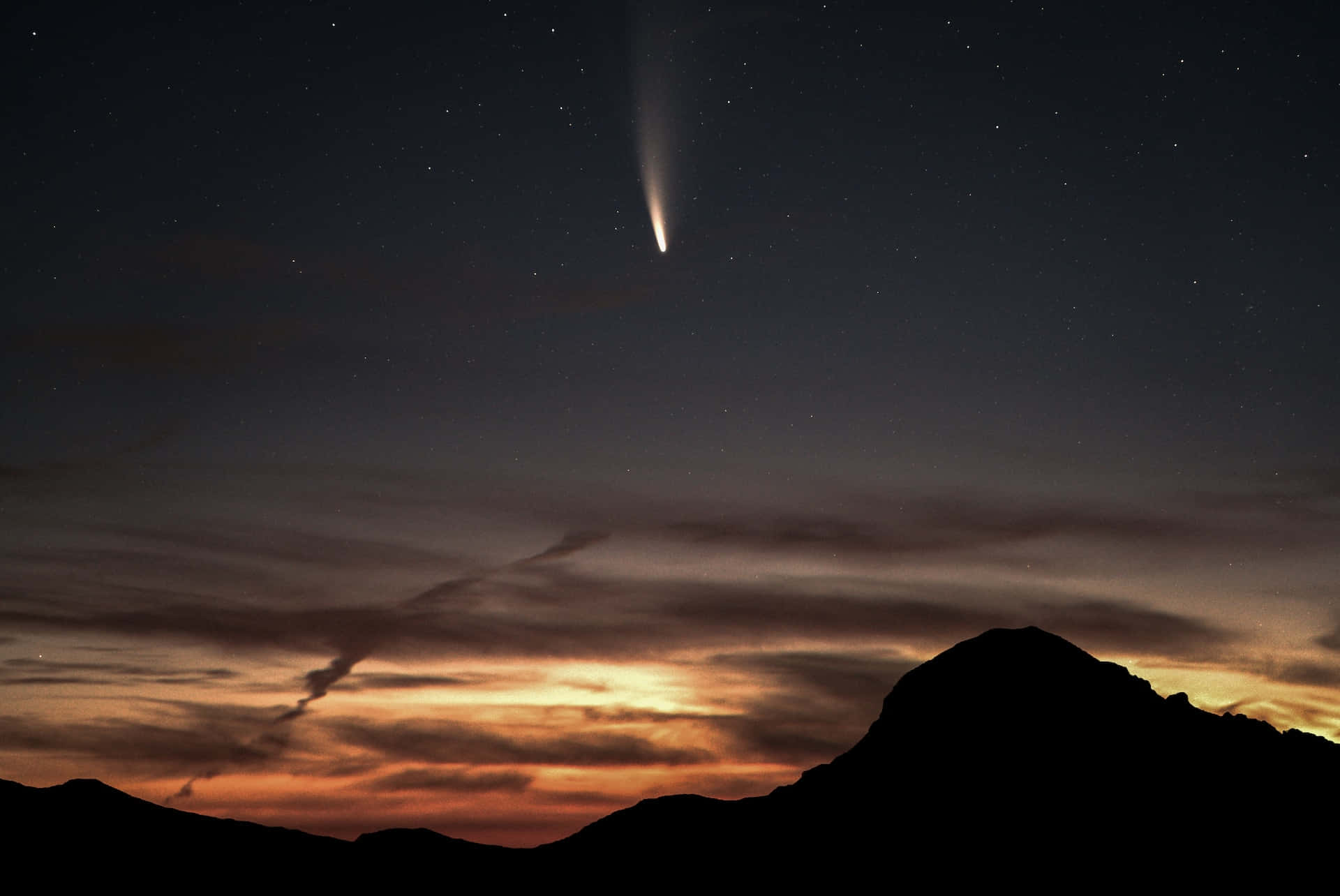 Spectacular Comet In The Night Sky