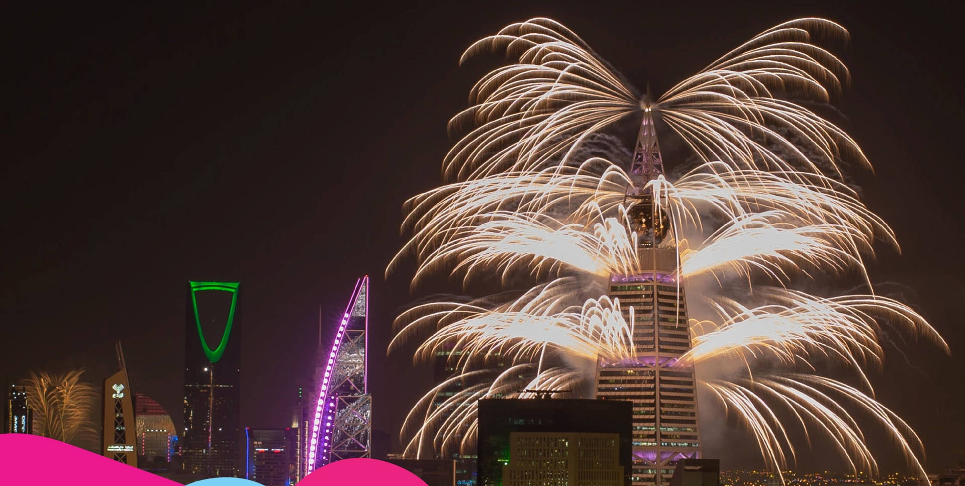 Spectacular Fireworks In Riyadh Background