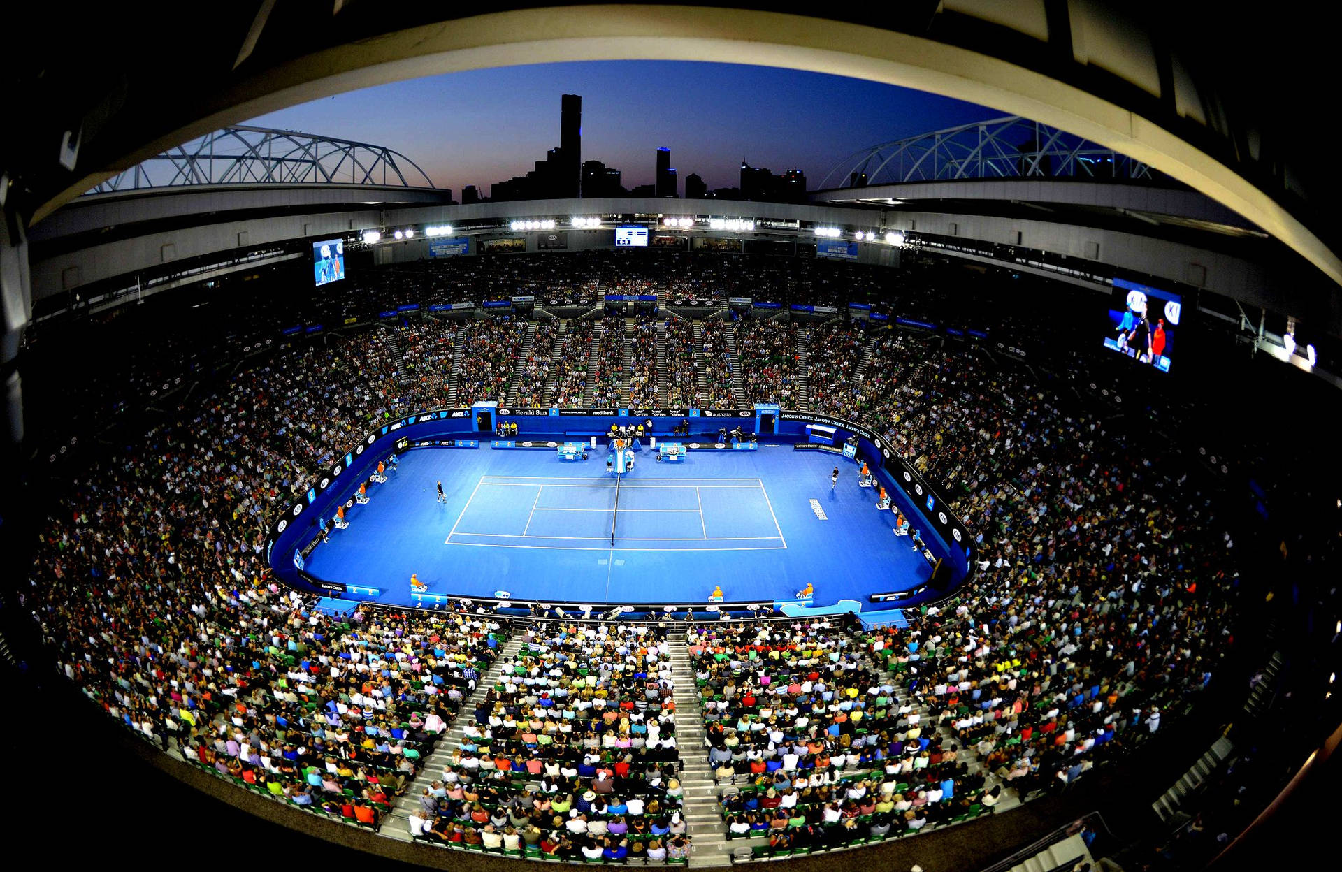 Spectacular Fisheye View Of The Australian Open Background