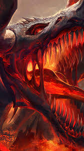 Spectacular Flaming Red Dragon Background