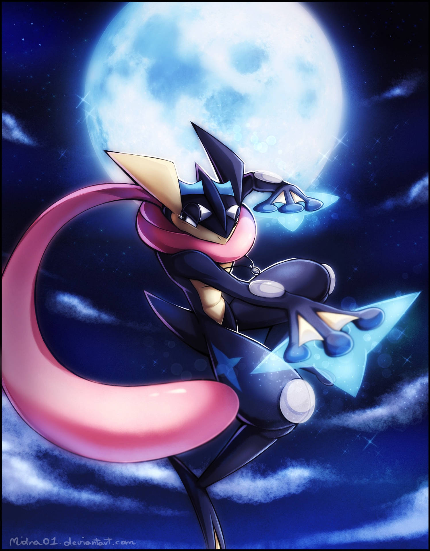 Spectacular Full Moon Night With Greninja Background