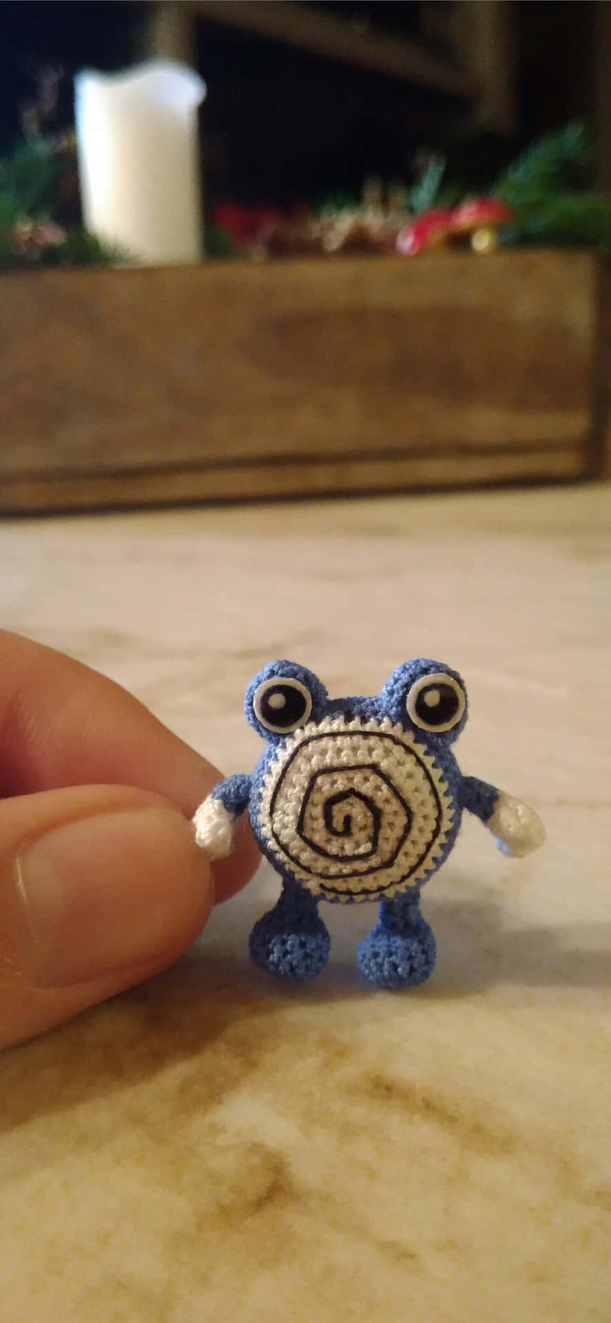 Spectacular Handmade Crochet Poliwhirl Showpiece