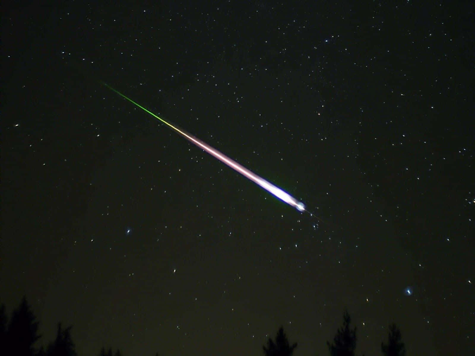 Spectacular Meteor Shower In Night Sky Background