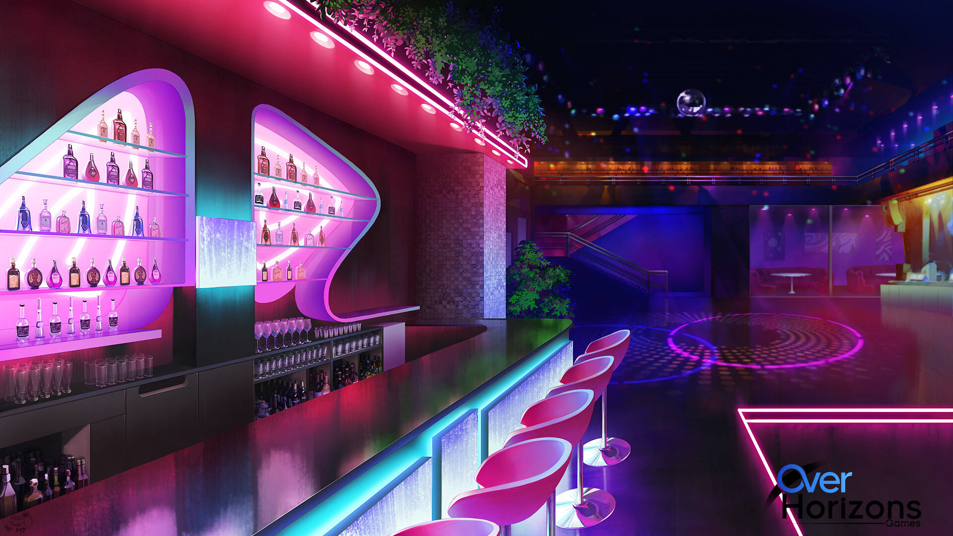 Spectacular Nightclub Scene Background